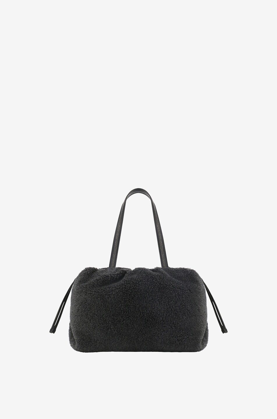 BRUNELLO CUCINELLI Tasche aus flauschigem Stoff Soft Shopper Damen DUNKELGRAU 3