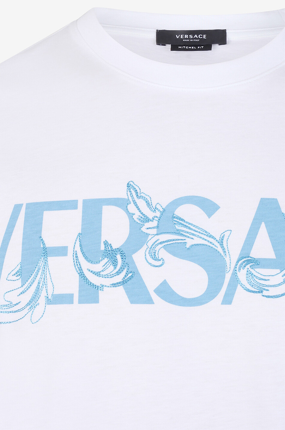VERSACE T-shirt à manches courtes brodé Barocco Silhouette Homme Incolore 3