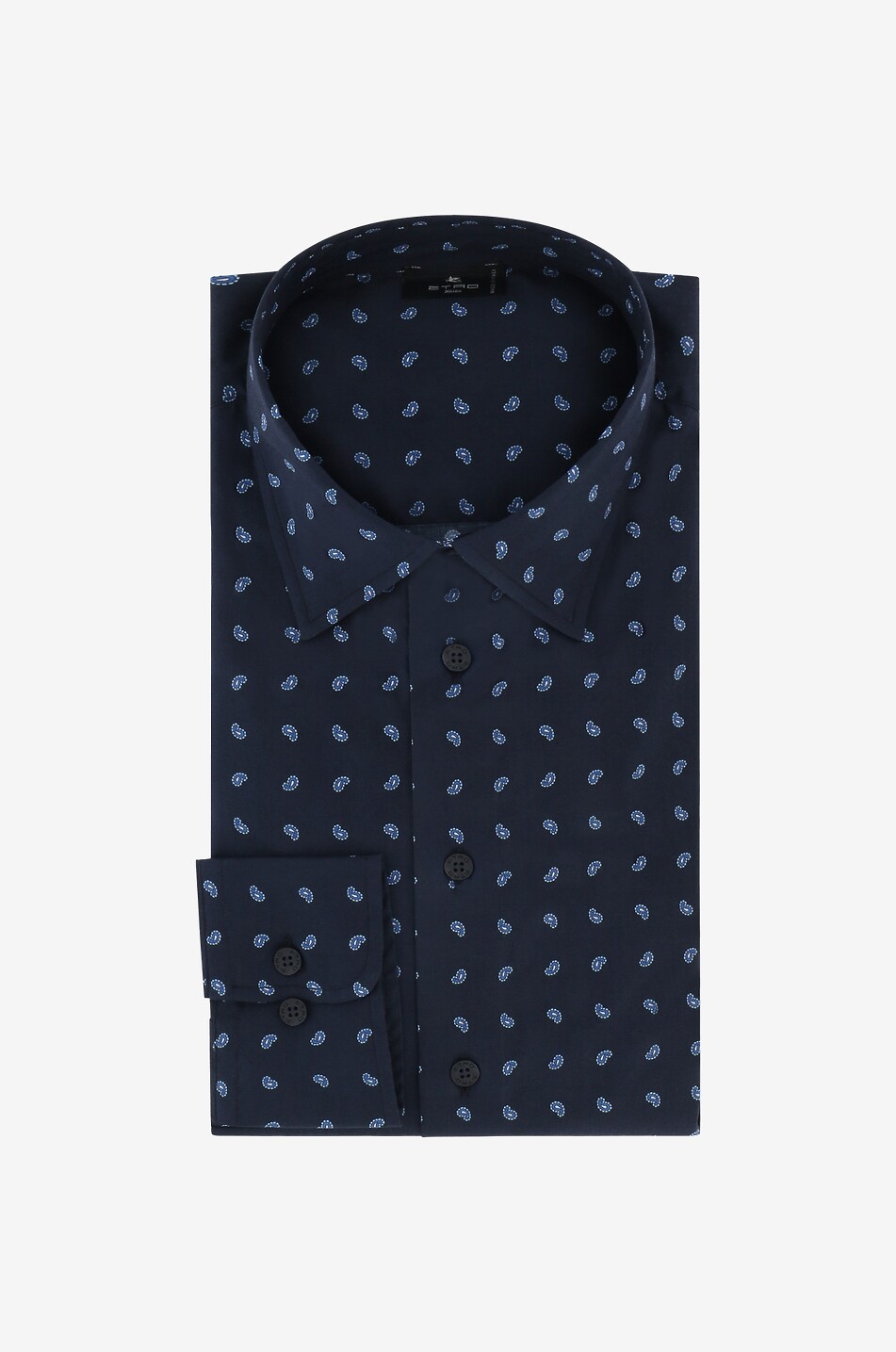 Paisley detail print slim-fit long-sleeved shirt