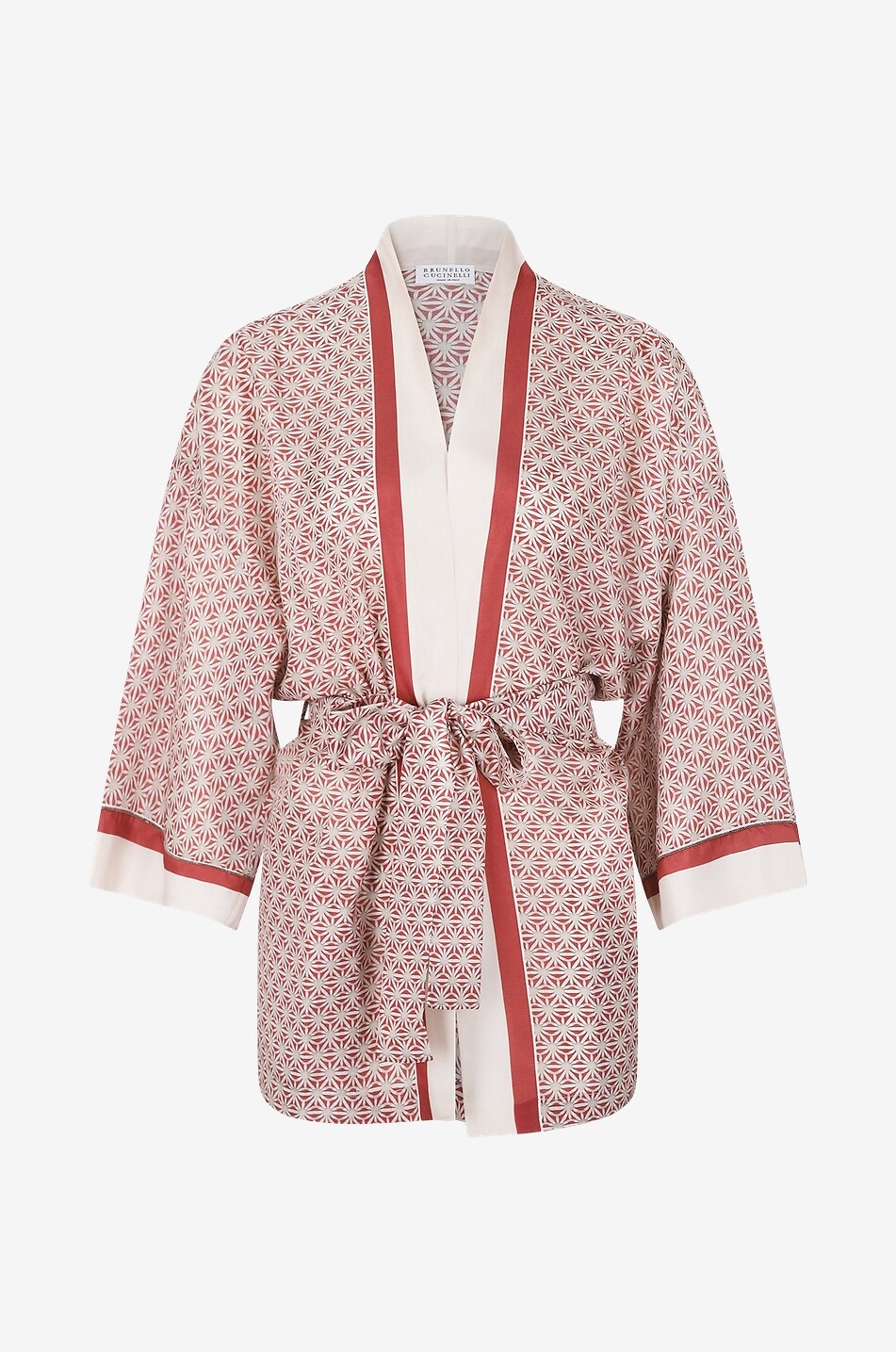 BRUNELLO CUCINELLI Kurzer Seidenkimono Starburst Flower Damen BUNT 1