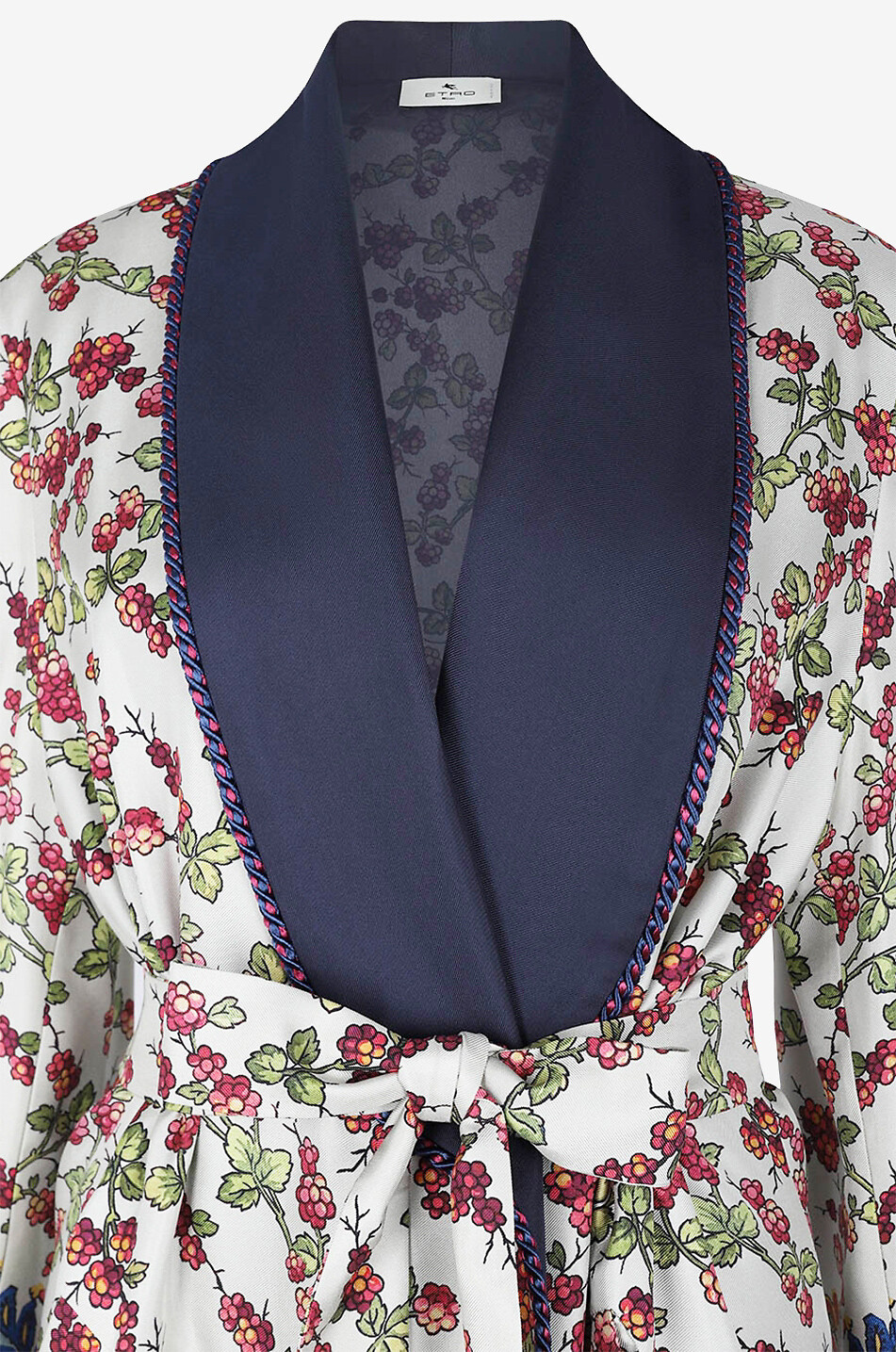 Manteau en sergé de soie à col châle Berries