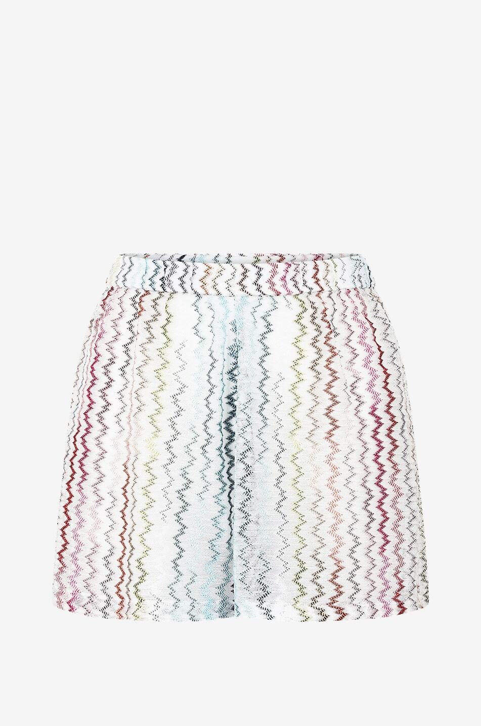 Lochstrick-Strandshorts mit Glitter-Zickzackmustern