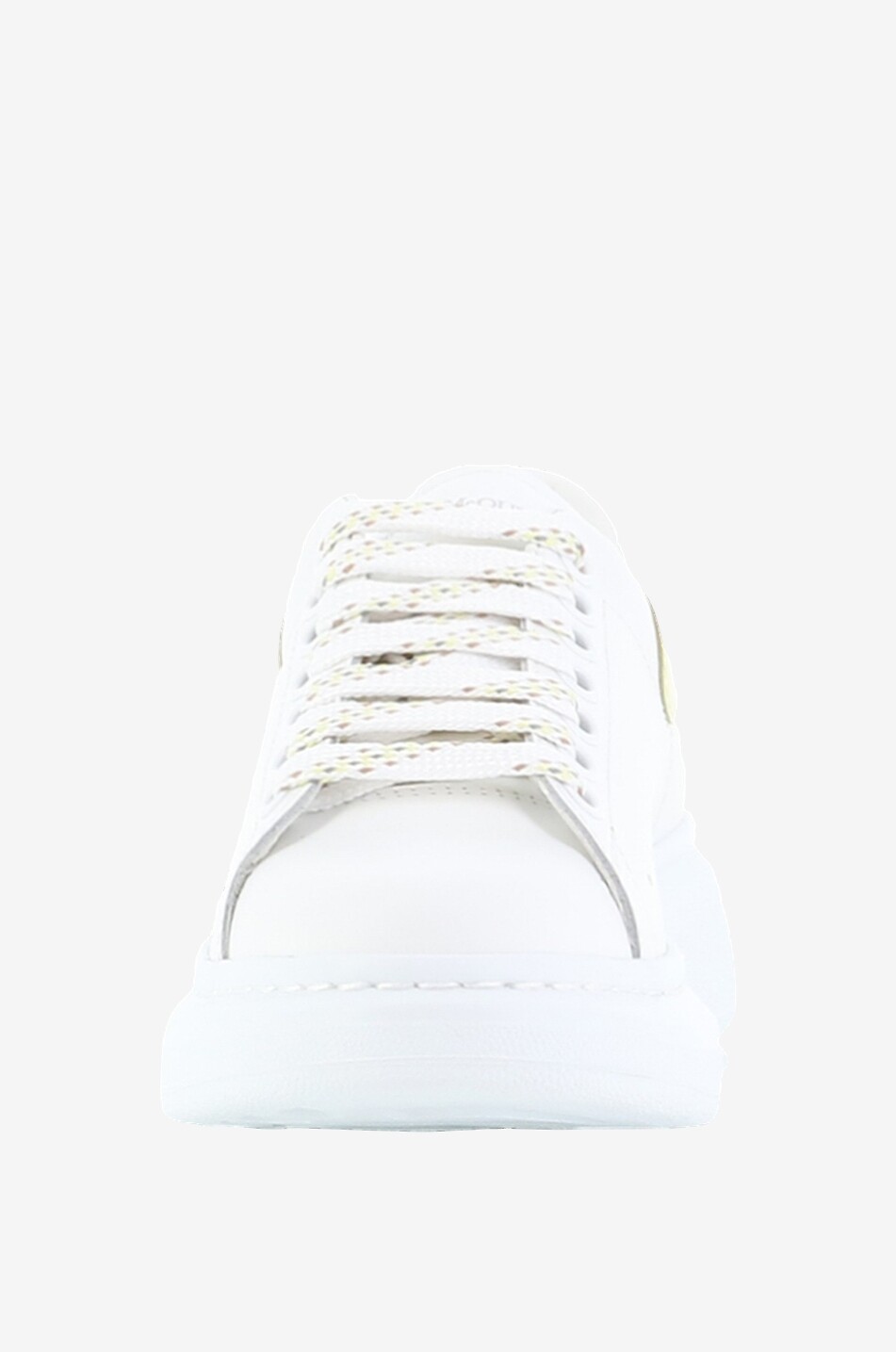 ALEXANDER McQUEEN Oversized calfskin low-top lace-up sneakers Women LIGHT YELLOW 2