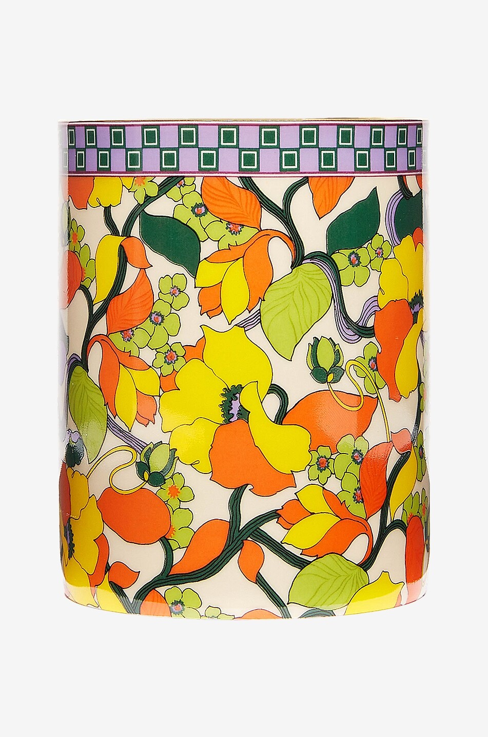 Scented candle in porcelain pot