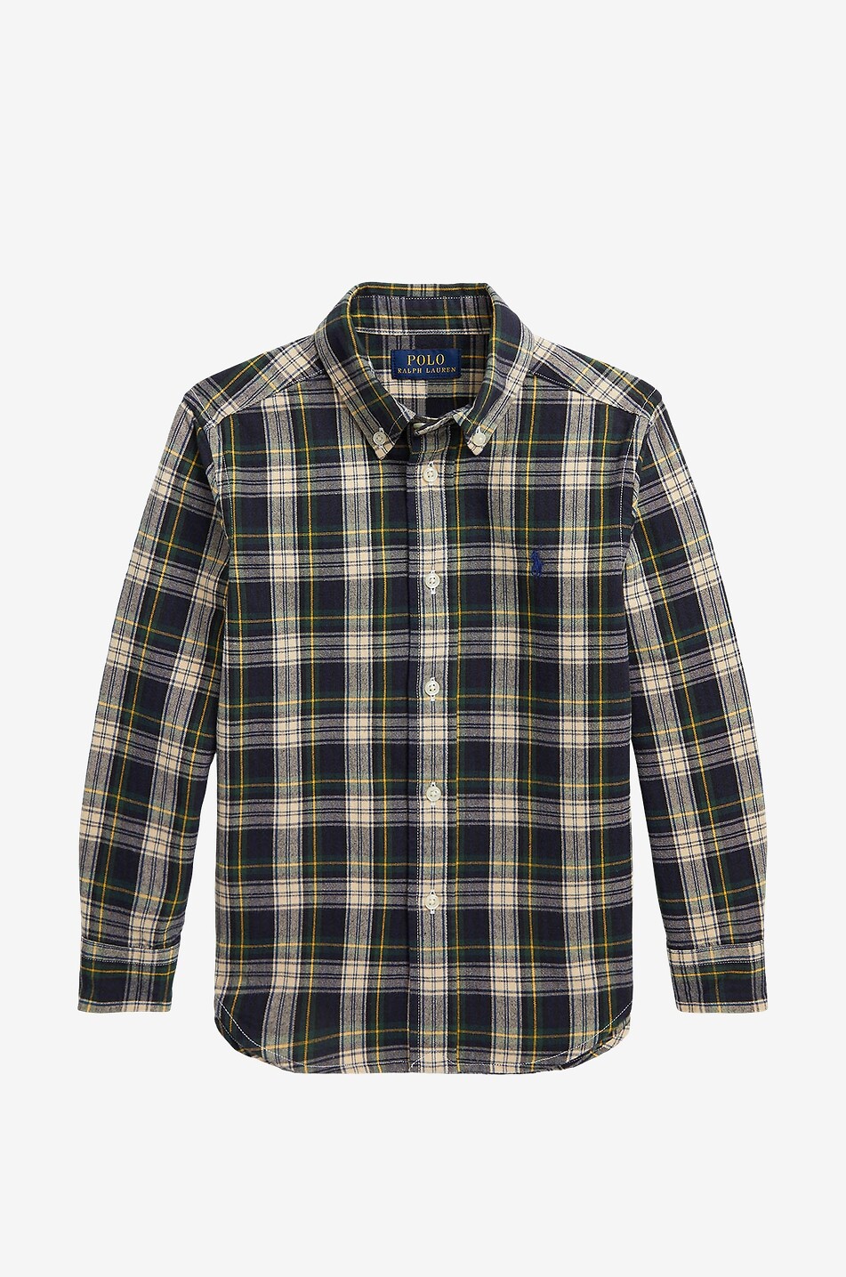 Kariertes Jungen-Langarm-Hemd Pony