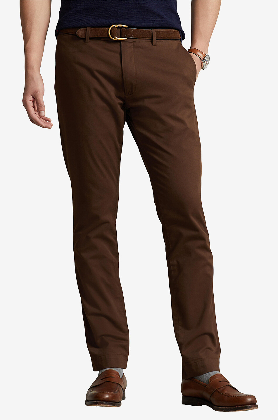 Cotton-blend casual trousers