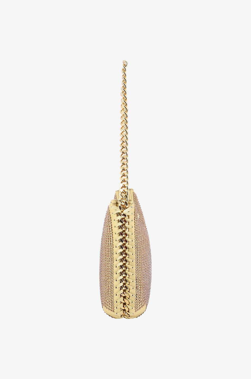 STELLA McCARTNEY Schultertasche aus Satin und Kristallen Falabella Mini Damen GOLDEN 4