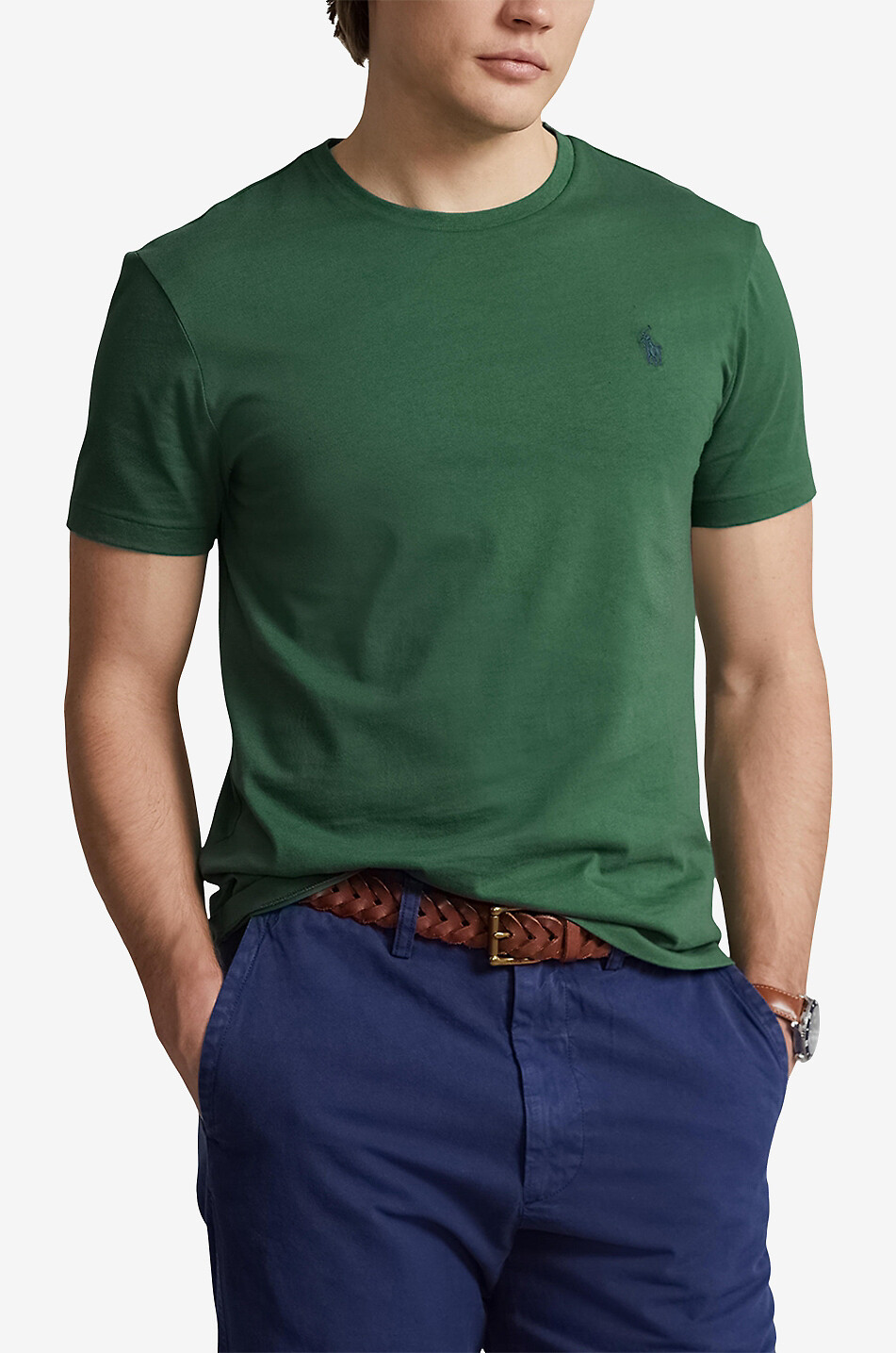 POLO RALPH LAUREN Custom Slim Fit Pony short-sleeved jersey crewneck T-shirt Men Green 2