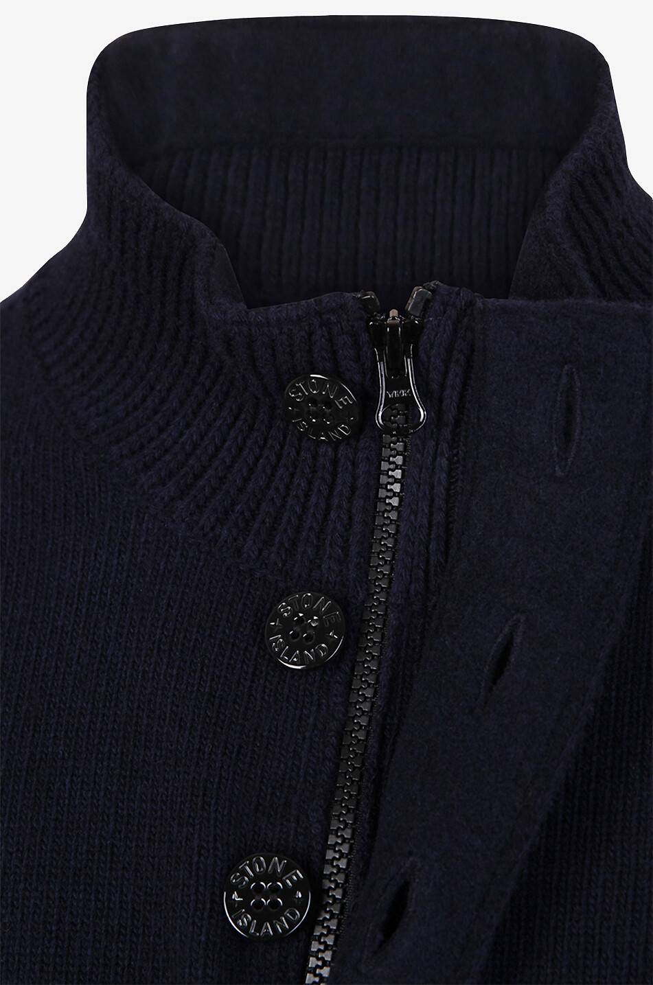 STONE ISLAND 540A3 chunky jumper with button-down stand-up collar Men DARK BLUE 3