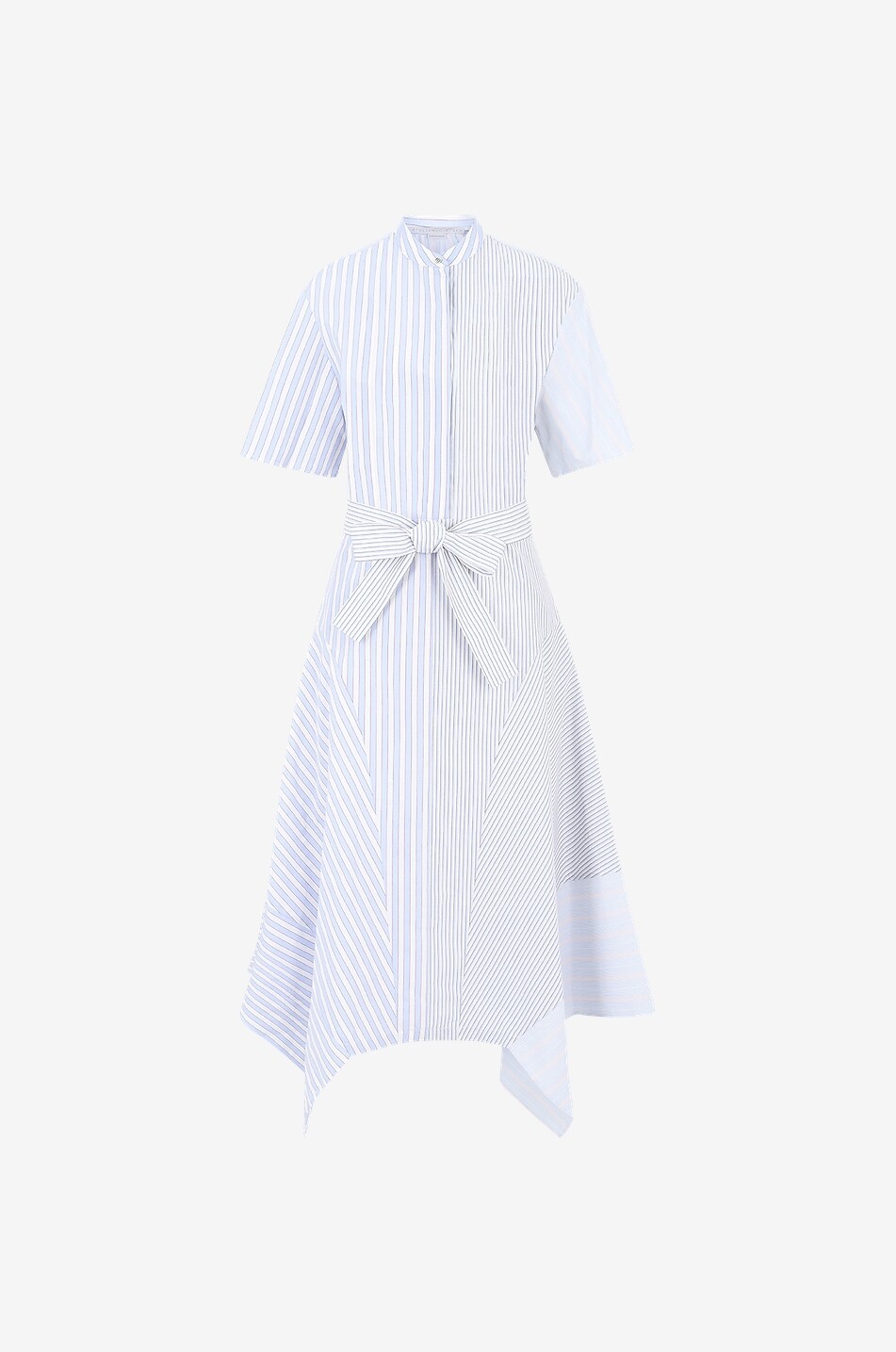 STELLA McCARTNEY Robe chemise asymétrique à patchwork rayé Femme MULTICOLORE 1