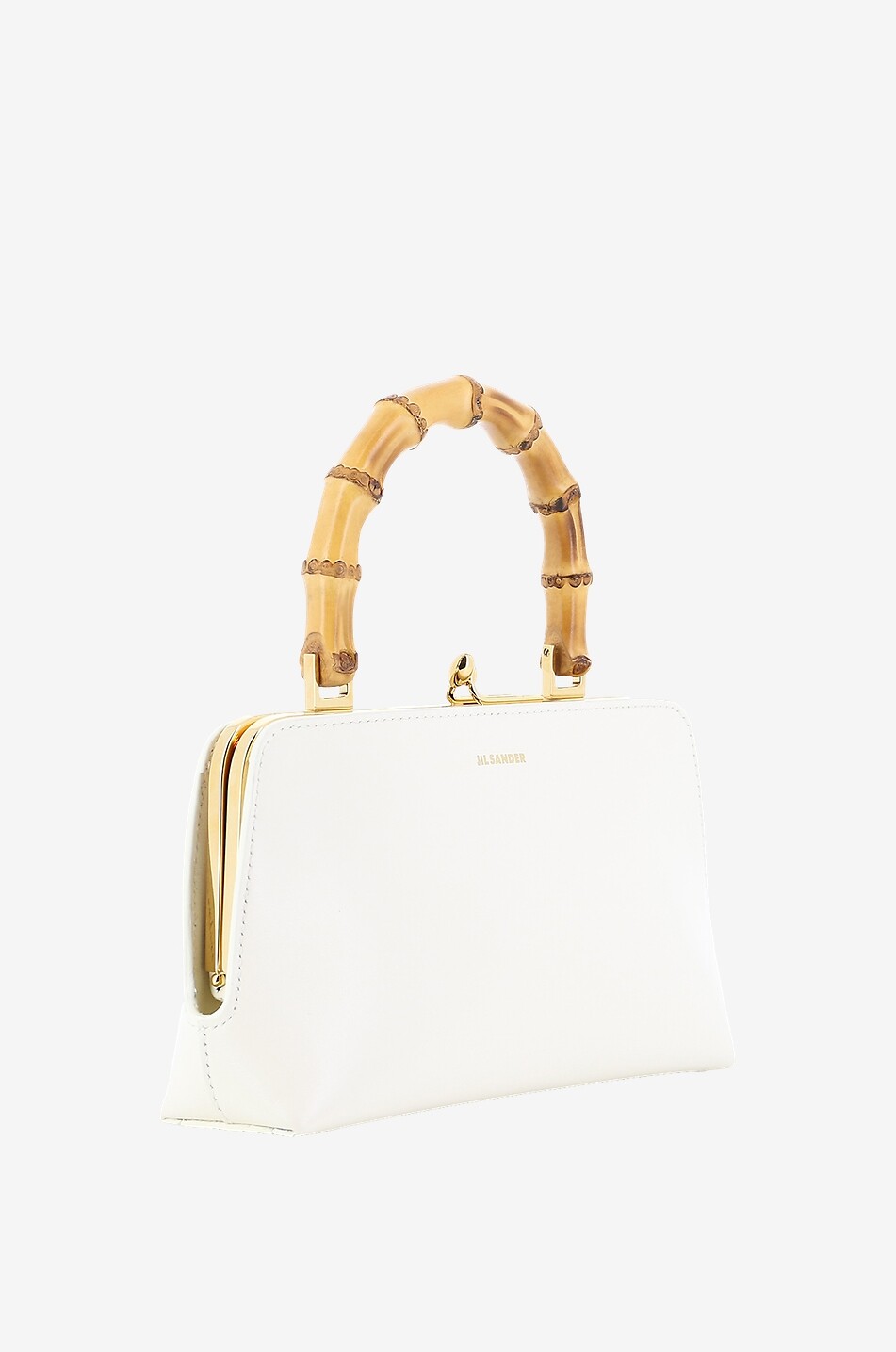 JIL SANDER Goji Bamboo Mini smooth leather handbag Women EGGSHELL 2