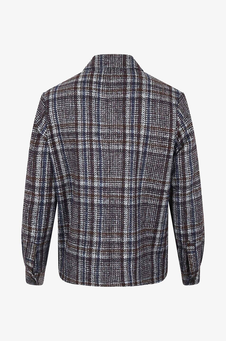 MAURIZIO BALDASSARI Karierte Hemdjacke aus Schurwolle und Alpakawolle Herren MITTELBLAU 2