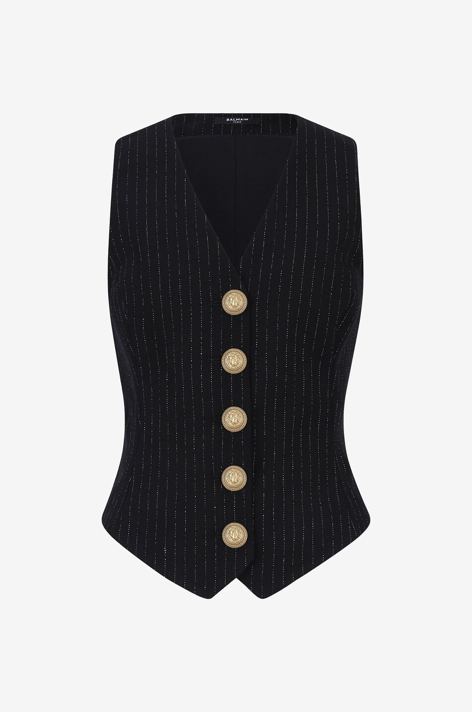Lurex pinstripe adorned suit vest
