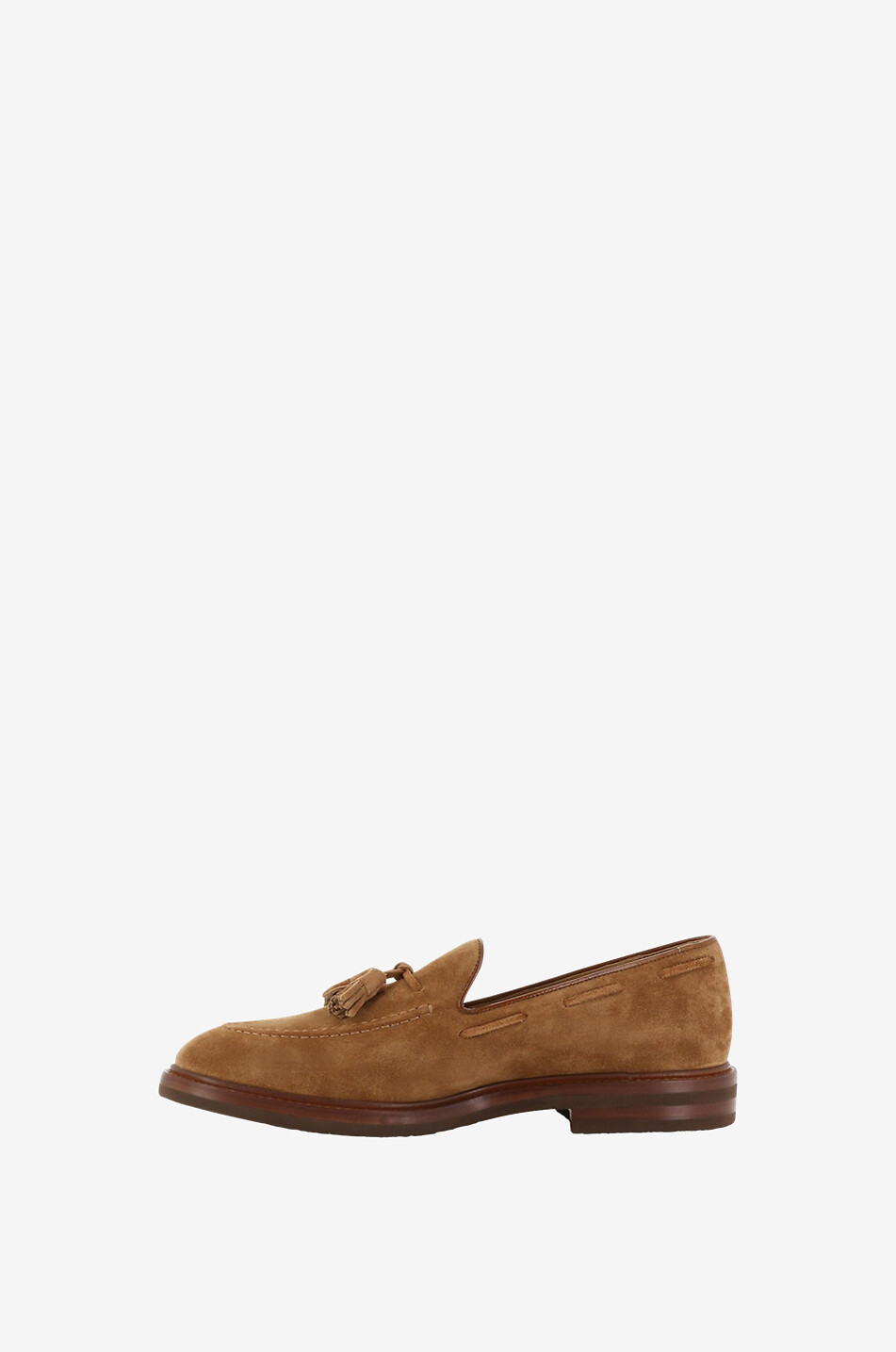 BRUNELLO CUCINELLI Suede loafers with tassels Men MEDIUM BROWN 3