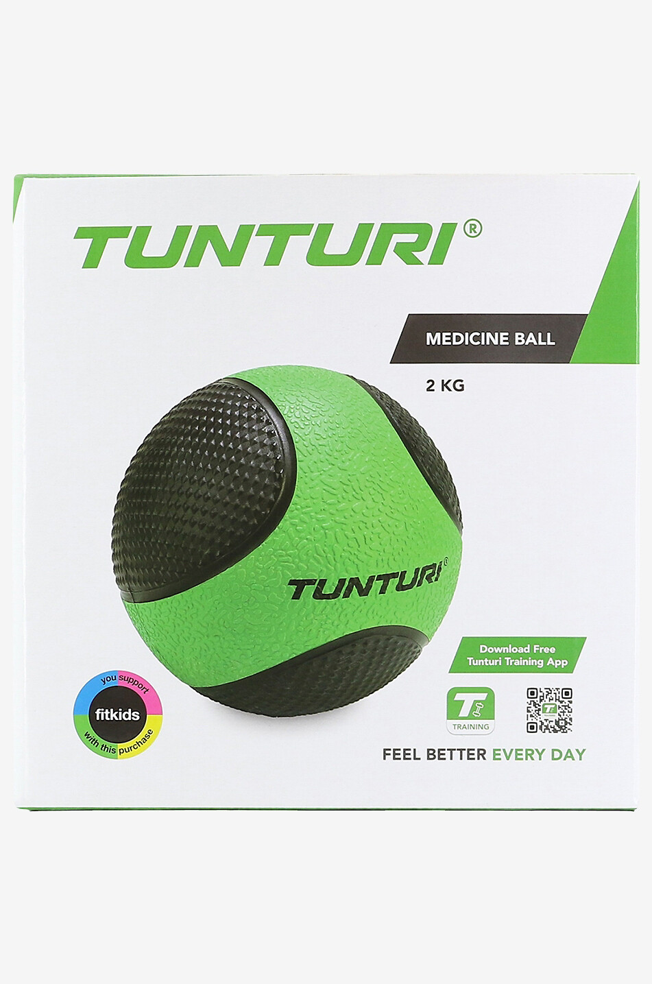 TUNTURI Medizinball 2 kg Unisex GRÜN 3