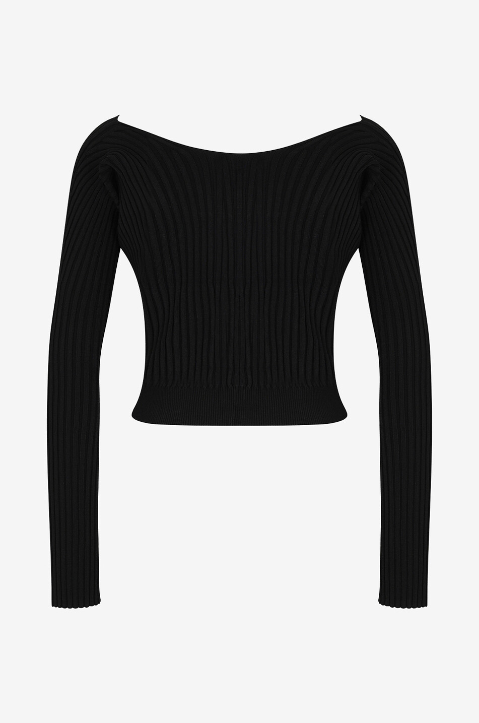 JACQUEMUS Cardigan sans coutures à charm La maille Pralù Longue Femme NOIR 2