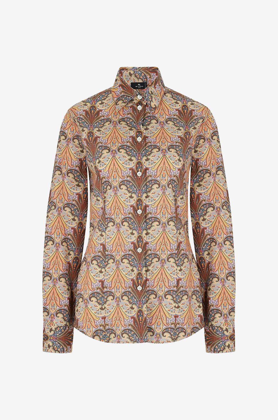 Paisley florals fitted poplin shirt