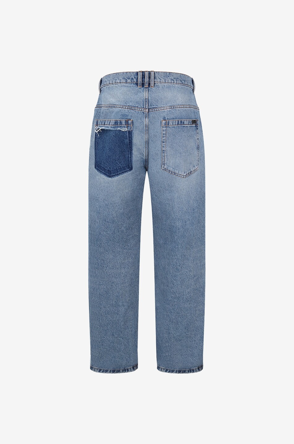 Lässig gerade Jeans mit Kontrast-Details