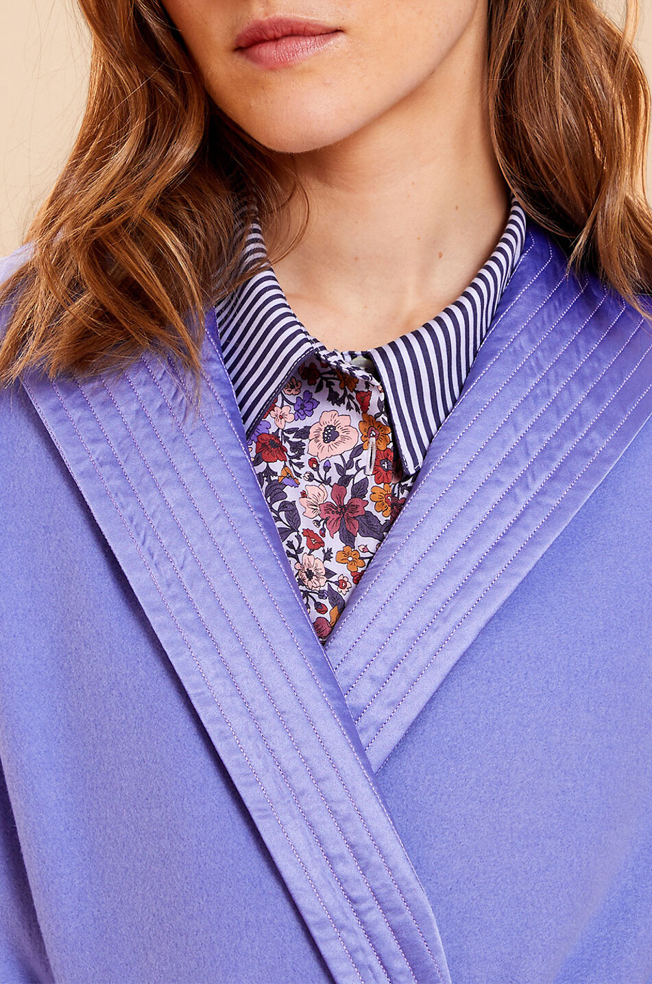 Prose long fleece and satin bathrobe