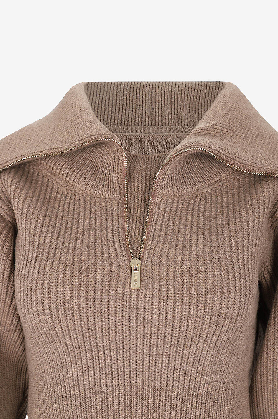 JACQUEMUS Dicker bauchfreier Rippstrickpullover La maille Risoule Damen BEIGE 3