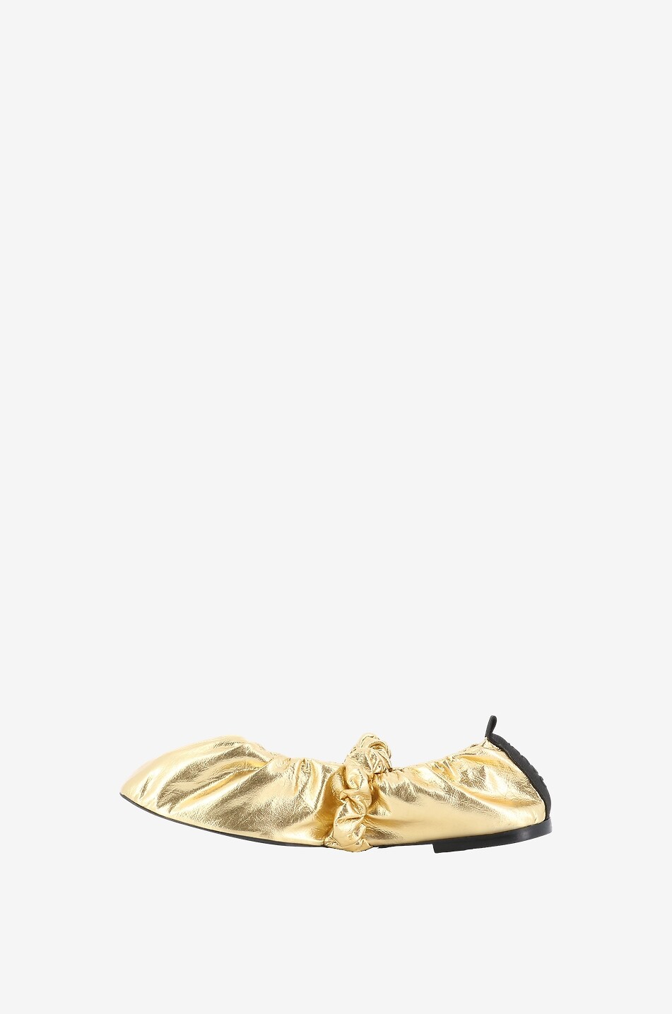 GANNI Ballerines en tissu doré Scrunchie Femme DORE 3