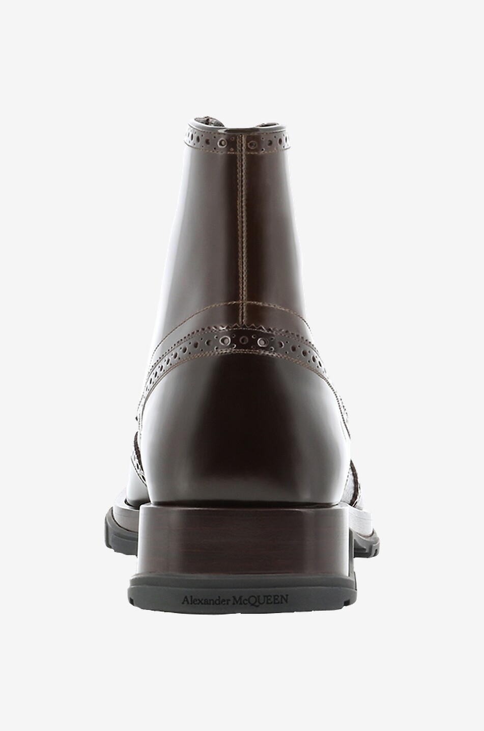 ALEXANDER McQUEEN Lack-Schnürstiefeletten mit Stanzungen Slim Tread Herren Farblos 4