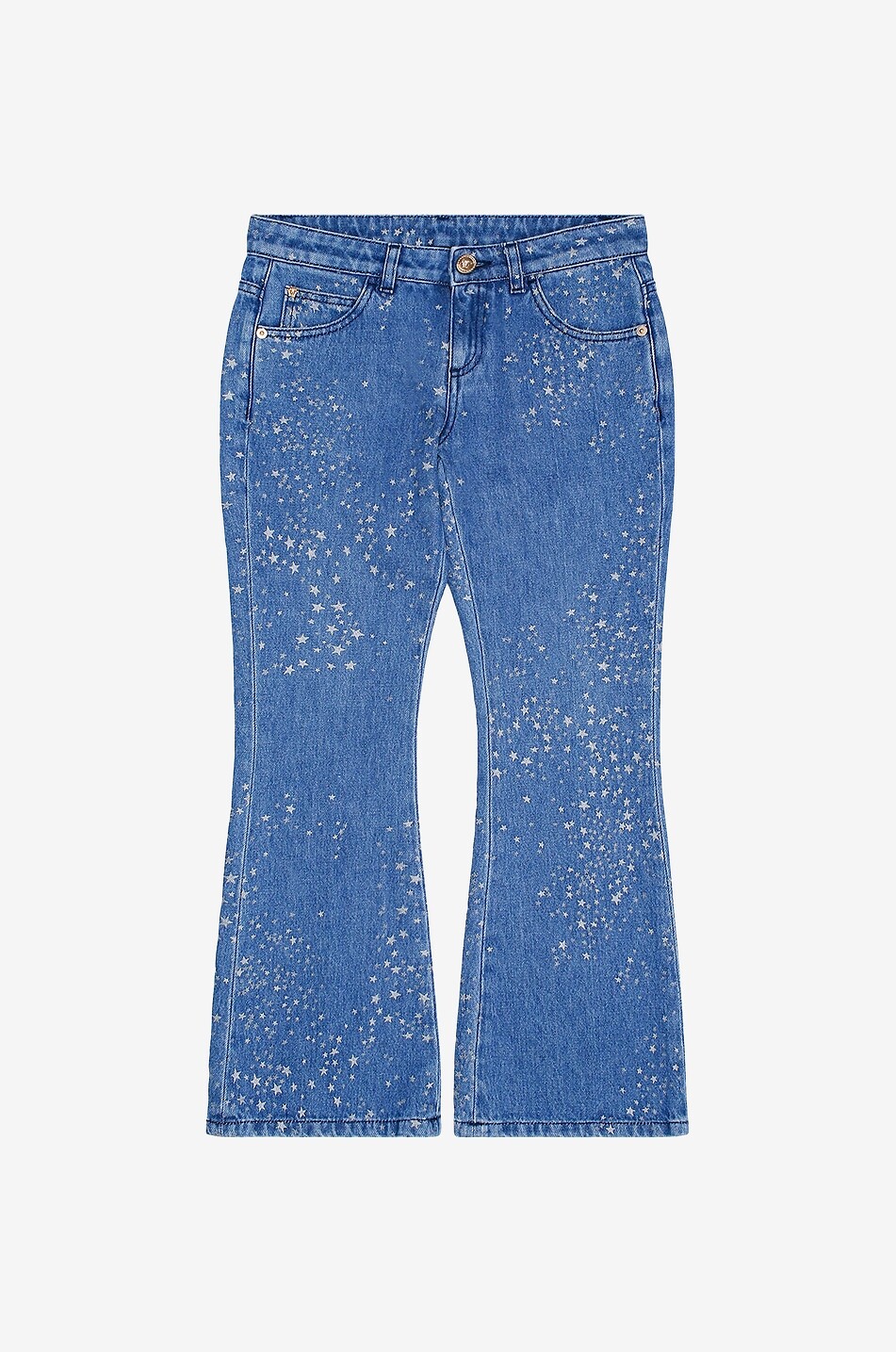 Ausgestellte ausgewaschene Mädchenjeans Stars