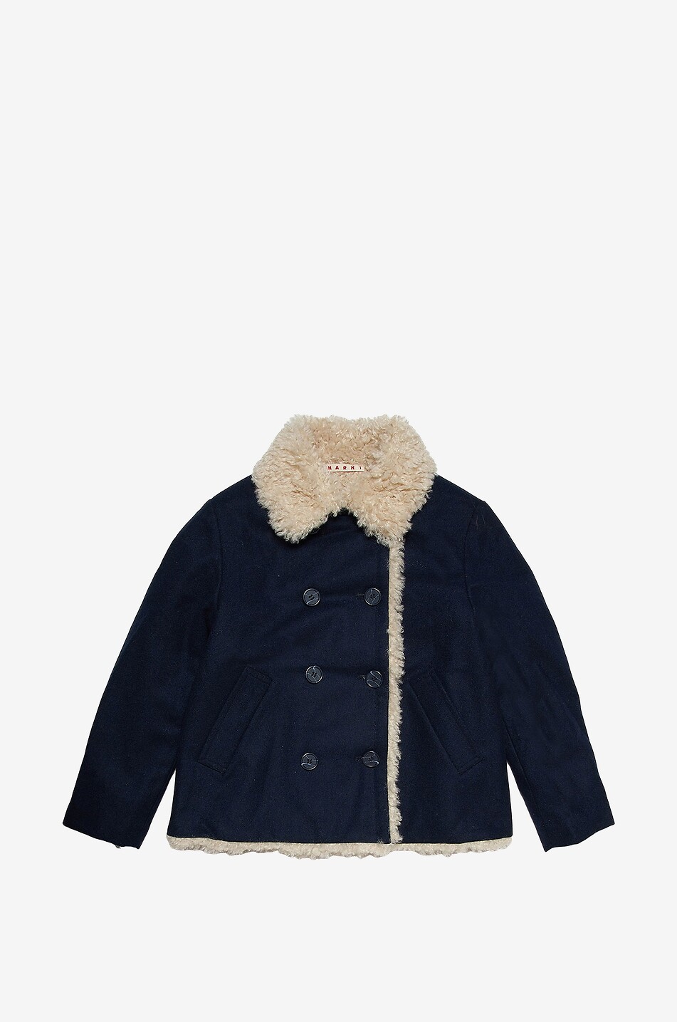 Manteau court fille à boutonnage double