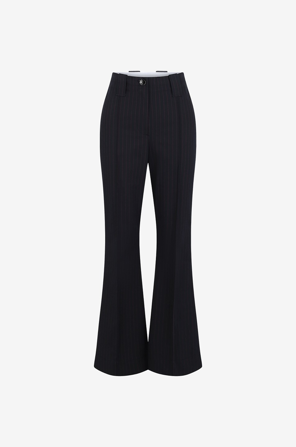 Pantalon milleraie évasé taille haute