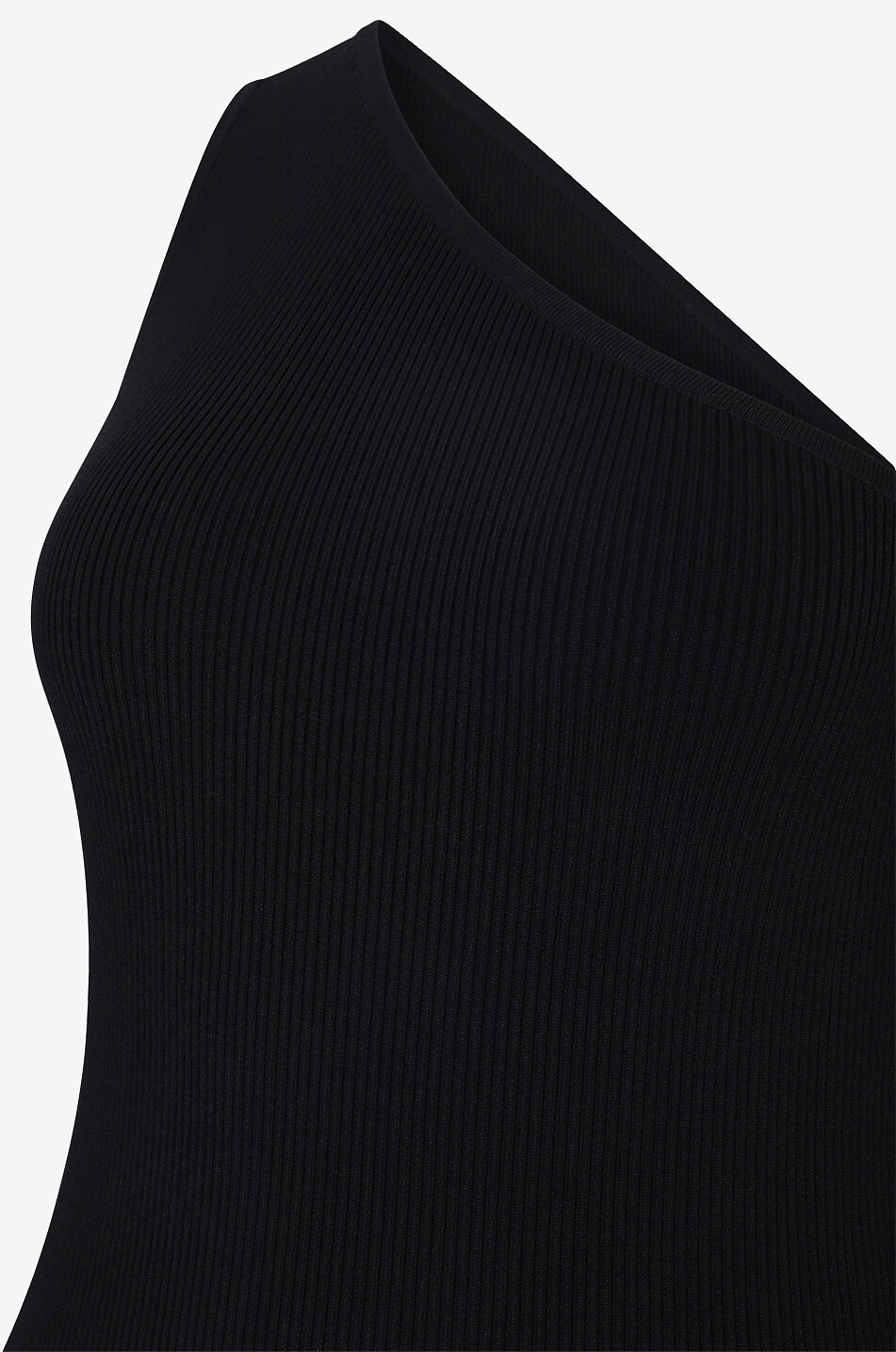 Robe asymétrique longue en maille One-Shoulder