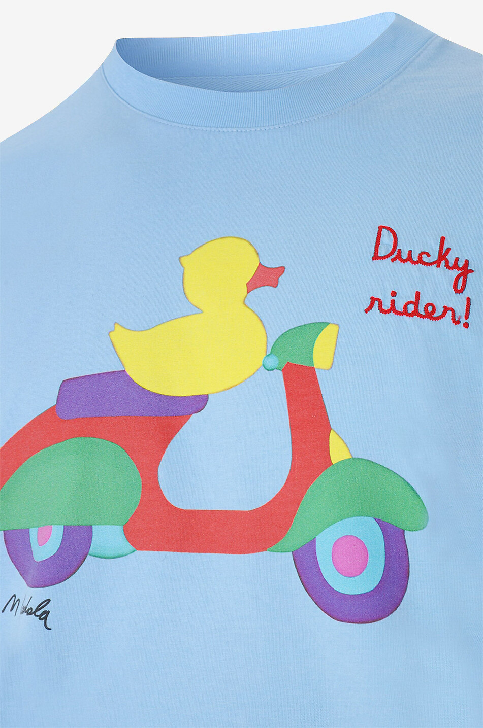 MC2 SAINT BARTH Ducky Rider cotton short-sleeved T-shirt Men LIGHT BLUE 3