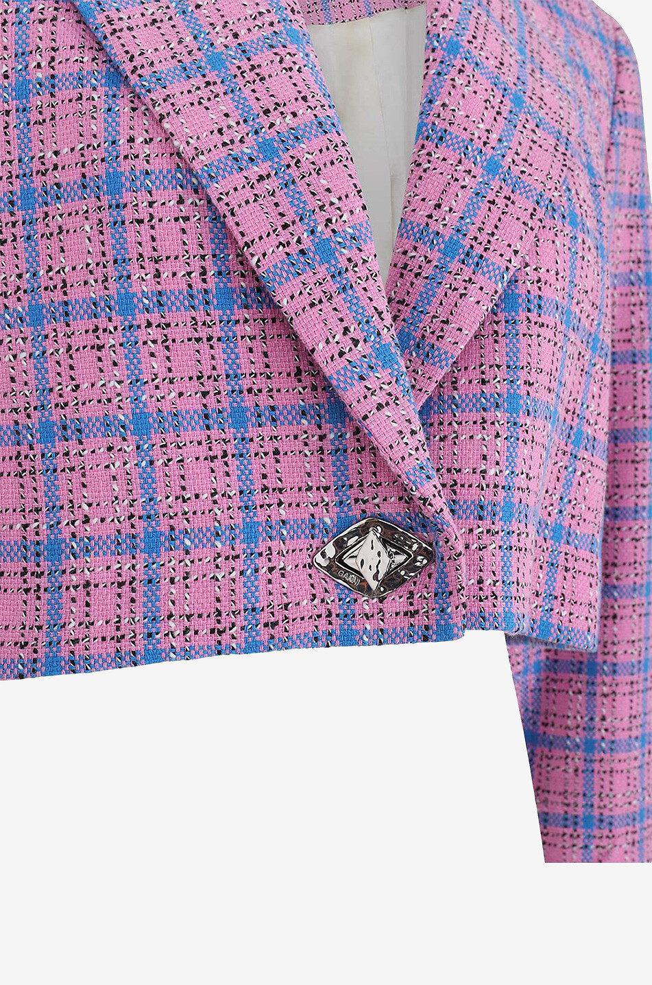 Verkürzte Anzugsjacke aus Tweed Check Suiting