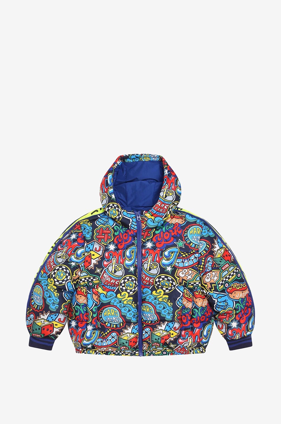 Multi Logos printed boys' down jacket