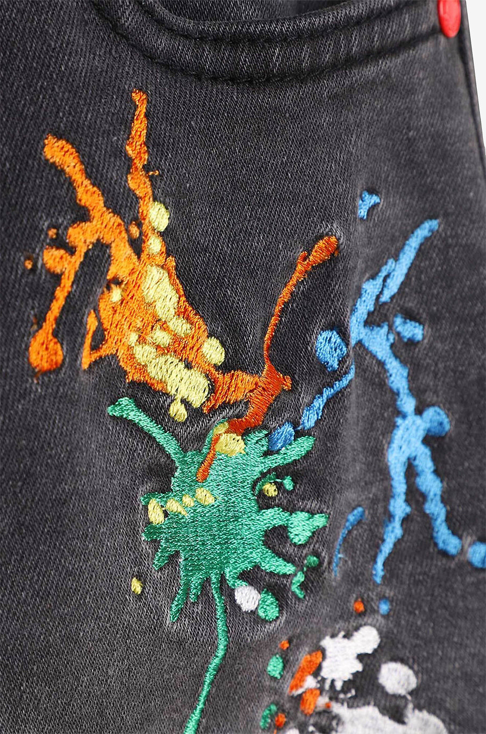 MARC JACOBS Jean en coton garçon Paint Splash Garçon NOIR 5