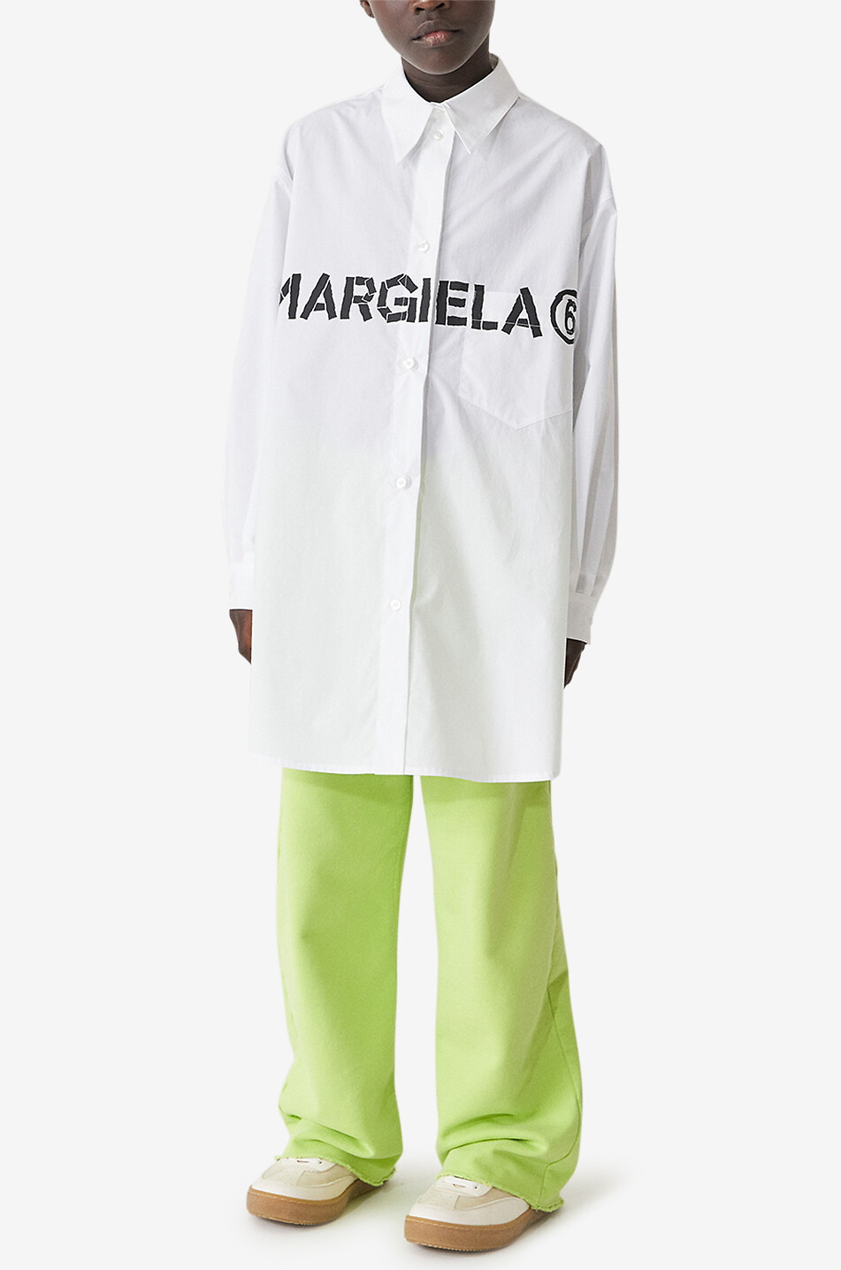 MM6 KIDS MARGIELA 6 girl's A-line poplin shirt dress Girl WHITE 2