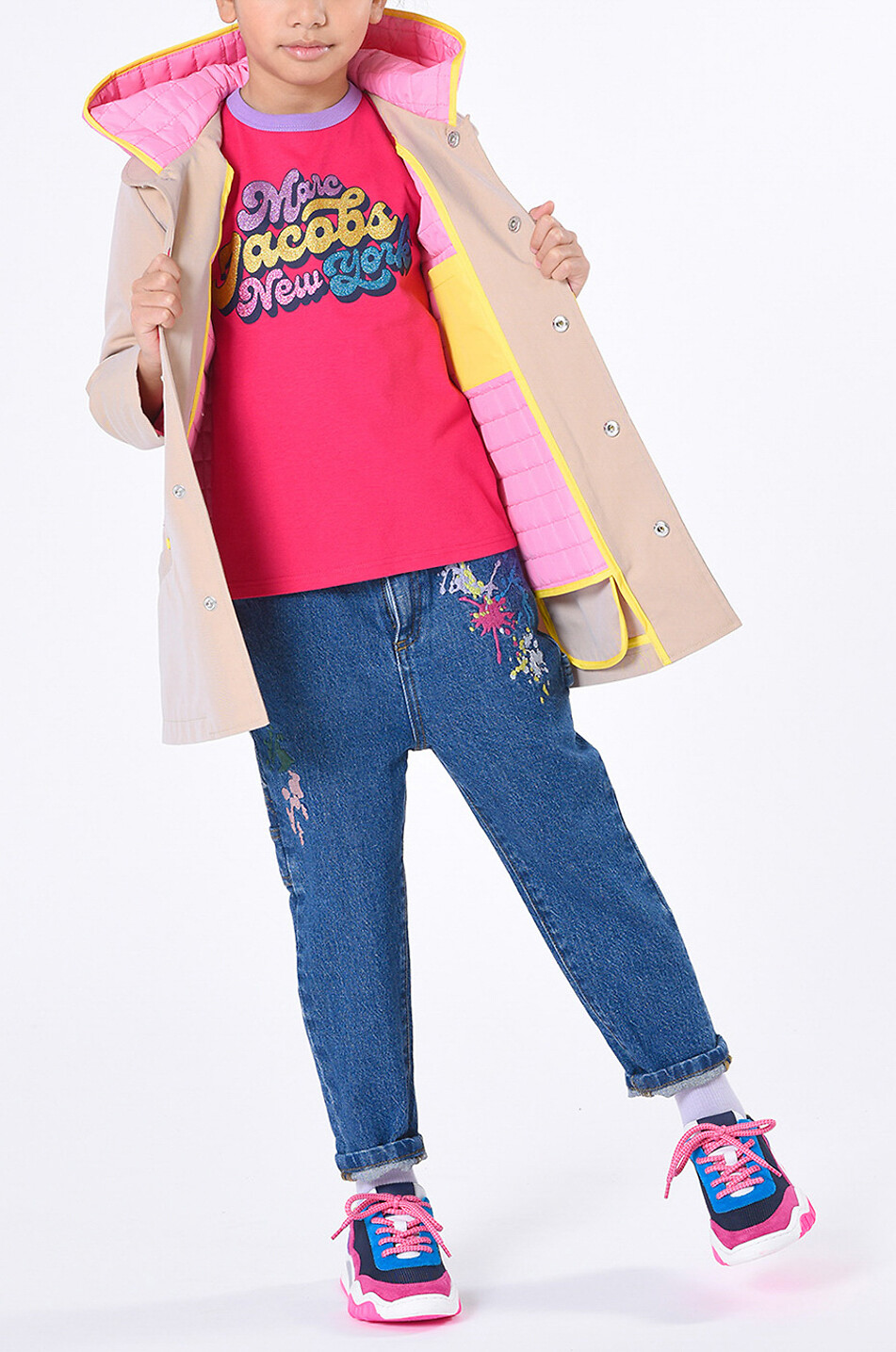 MARC JACOBS Kurzärmeliges Mädchen-T-Shirt aus Baumwolle mit Print Mädchen ROSA 2