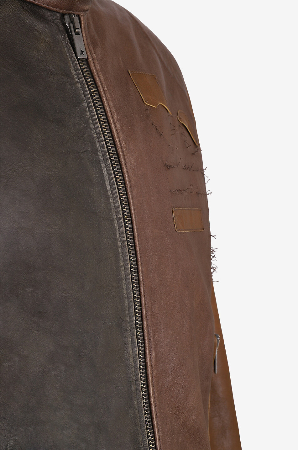GOLDEN GOOSE Perfecto effet vintage Ilario Homme MARRON 3
