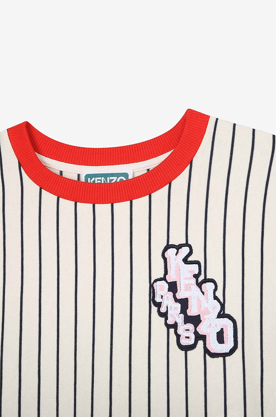 KENZO Robe courte en coton fille Kenzo Club Baseball Stripe Fille BLANC CASSE 3