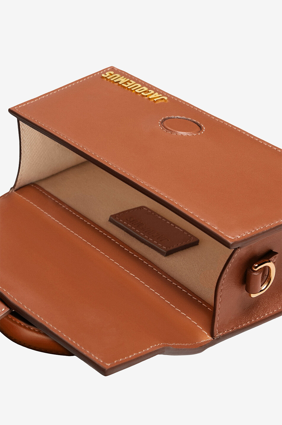 JACQUEMUS Sac porté épaule en cuir lisse Le Bambino Femme MARRON 5