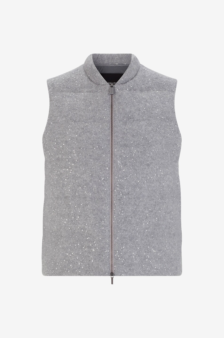 ダウンベスト FABIANA FILIPPI Quilted yarn and sequin waistcoat Sequin adorned knit quilted vest - FABIANA FILIPPI - GREY