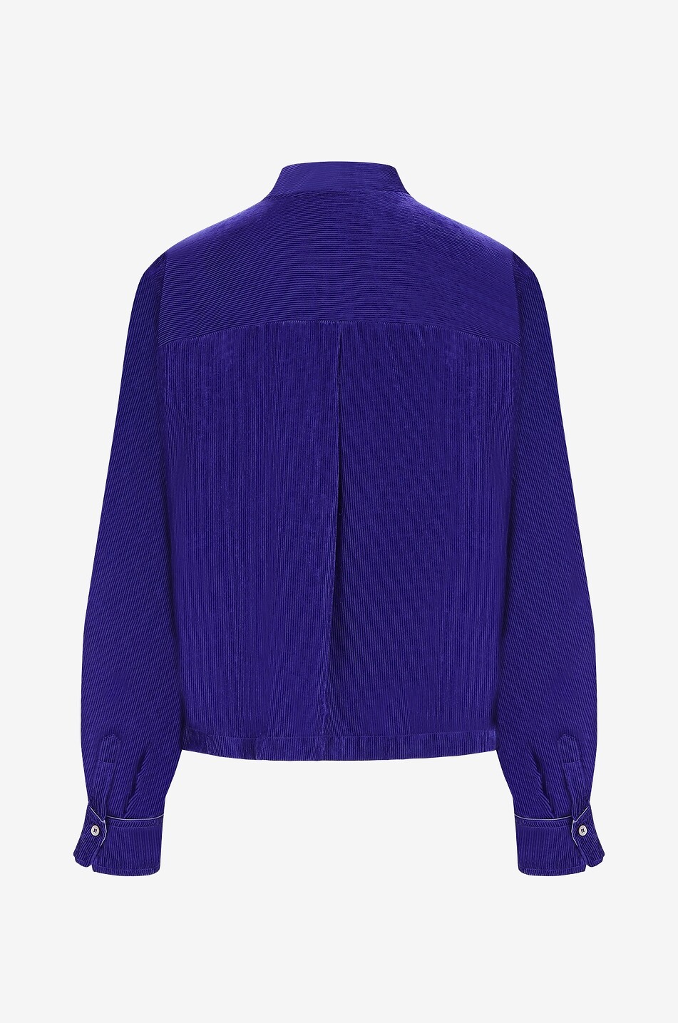 Blouse raccourcie à manches longues en velours côtelé