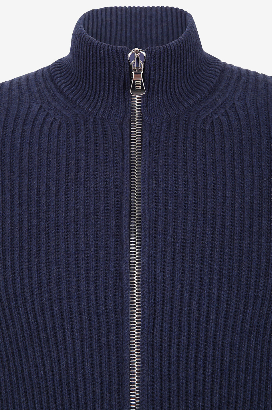 Cardigan côtelé épais en cachemire Sand Open