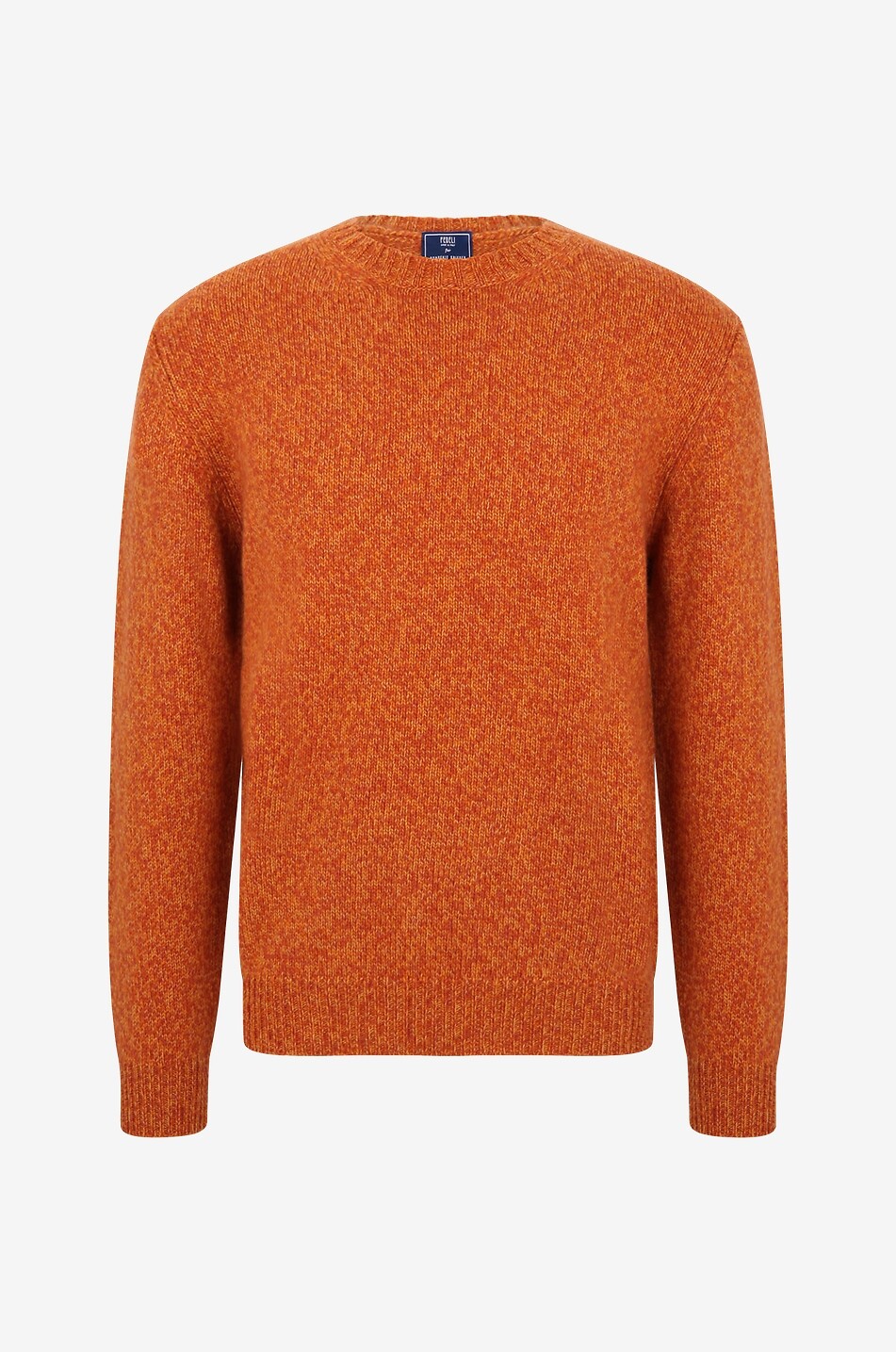 FEDELI Melierter Kaschmirpullover Argentina Twist Herren MITTELORANGE 1