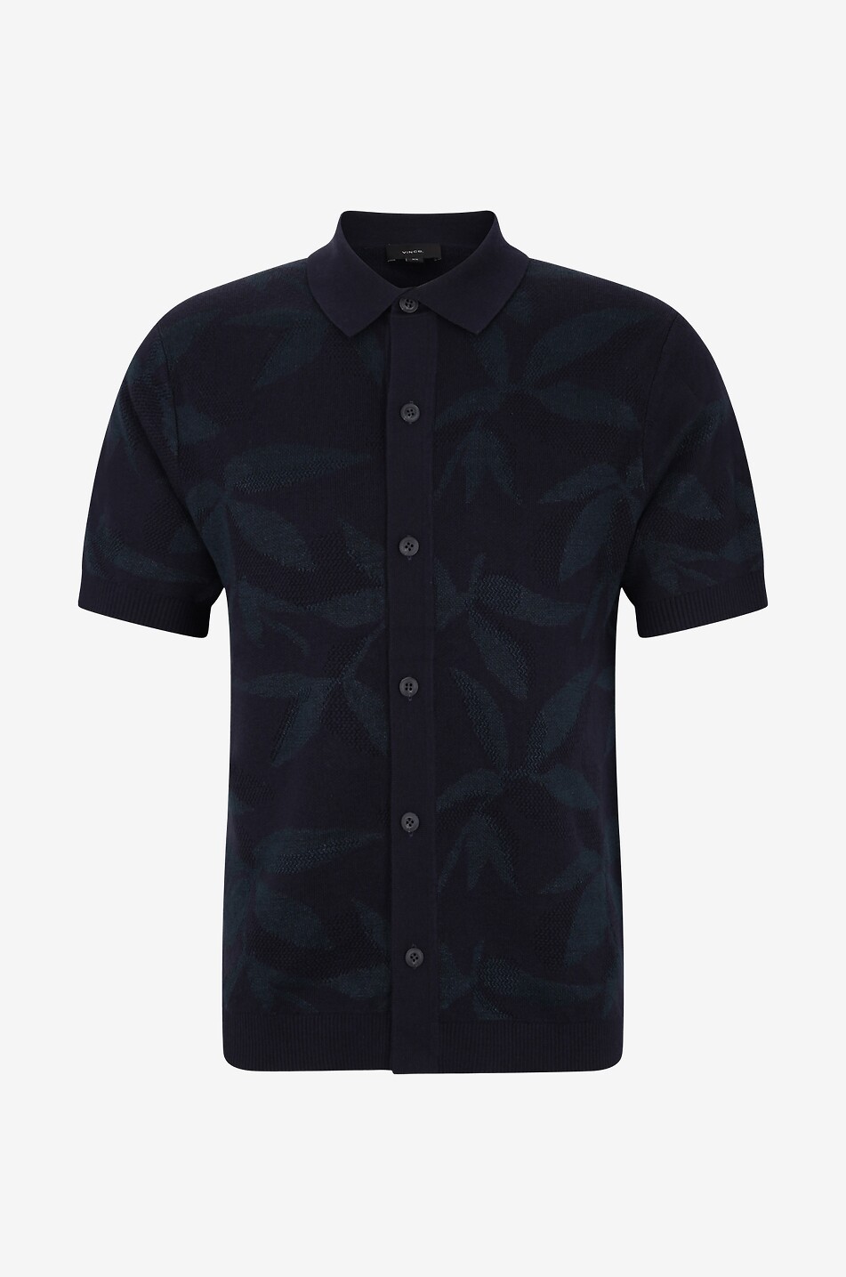 Floral jacquard short-sleeved shirt