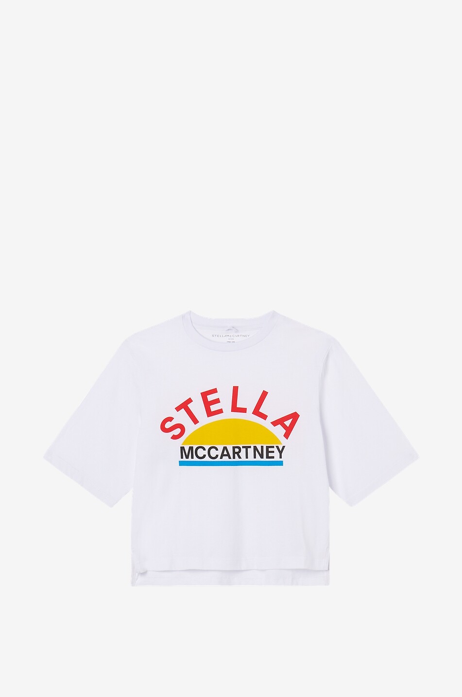 STELLA McCARTNEY KID Verkürztes Mädchen-T-Shirt Sunrise Logo Mädchen WEISS 1