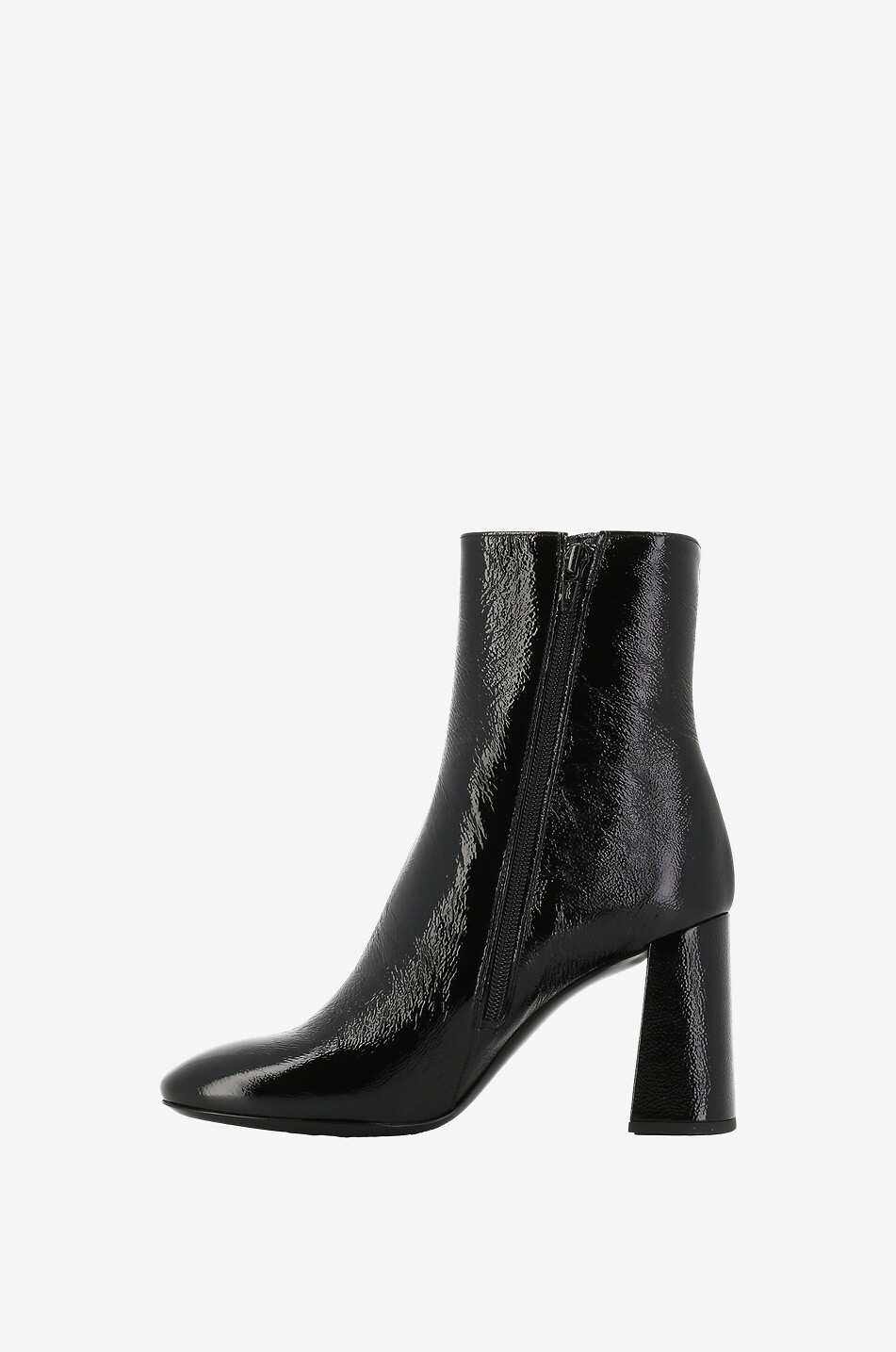 Shine 90 crinkle effect block heel ankle boots