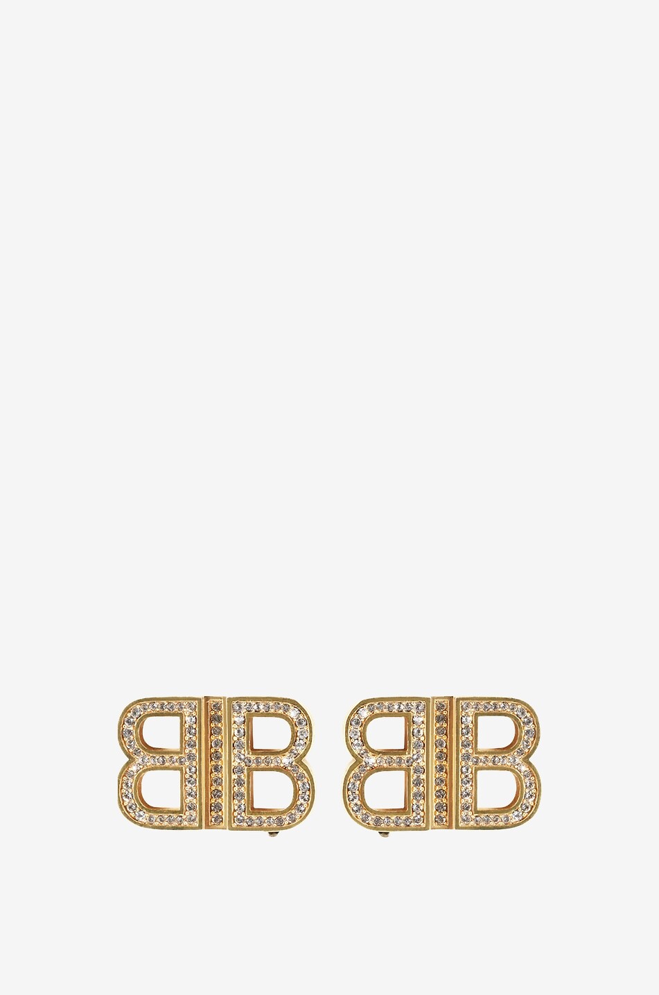 BB XS large gold-tone earrings with rhinestone