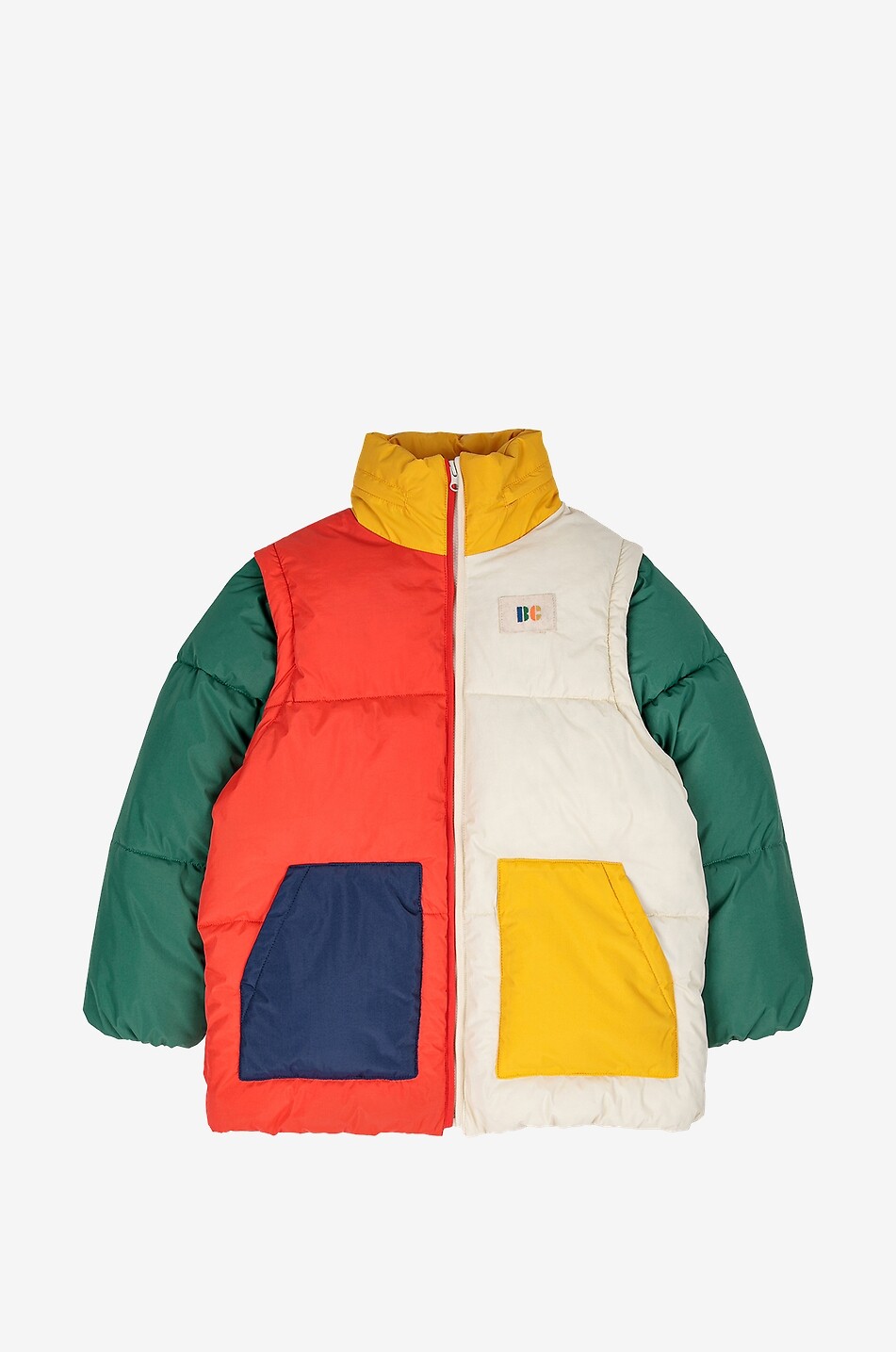 Color Block hooded padded boy's parka