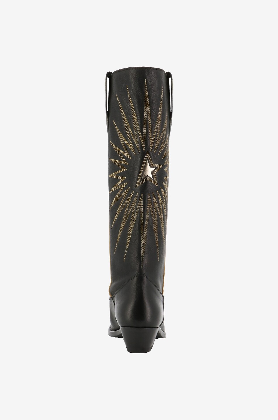 GOLDEN GOOSE Bottes brodées à talon cubain Wish Star Femme NOIR 4