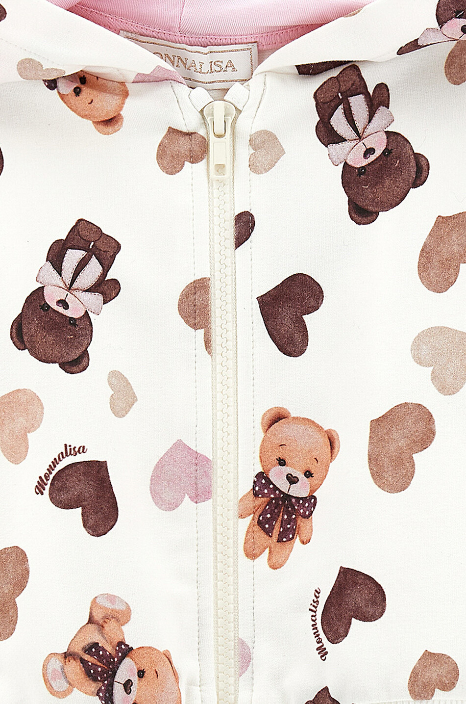 MONNALISA Baby-Kapuzensweatjacke Cuori e Orsetti Baby BUNT 3